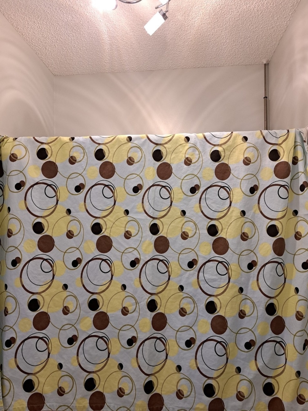 Yellow, Brown And Aqua Geometric Shower Curtain - Home Accents